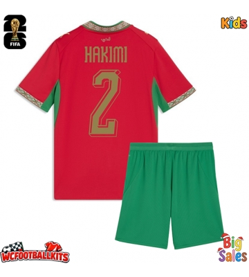 Morocco Achraf Hakimi #2 Replica Home Stadium Kit for Kids World Cup 2026 Short Sleeve (+ pants)